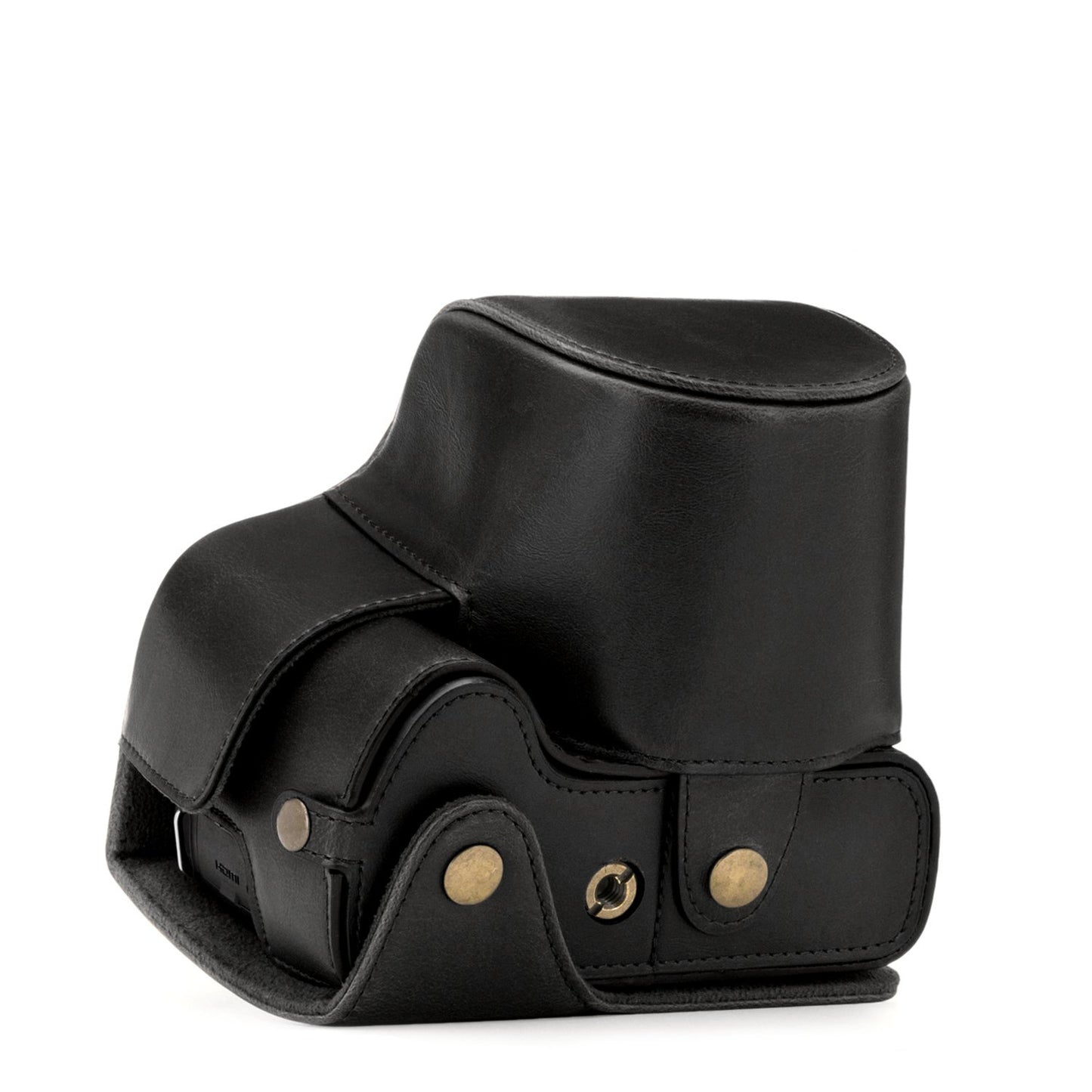 MegaGear Panasonic Lumix DC-FZ80, FZ82 Ever Ready Leather Camera Case and Strap, with Battery Access - Black - MG1223