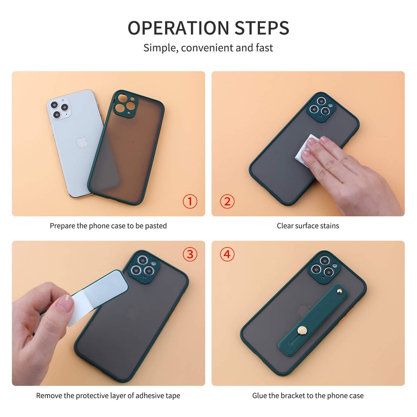 Removable and Reusable Cell Phone Grip Strap, Yetaida Telescopic Finger Kickstand Bracket Universal Silicone Phone Holder Stand and Portable Finger