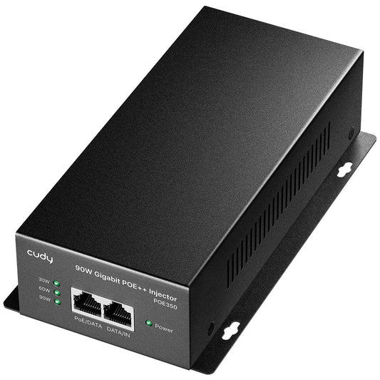 Cudy 90 Watts Gigabit PoE++ Injector, 1000Mbps PoE Adapter, 90W Power Budget, PoE++ Adapter, IEEE 802.3af / 802.3at/802.3bt Compliant, 54V, Metal