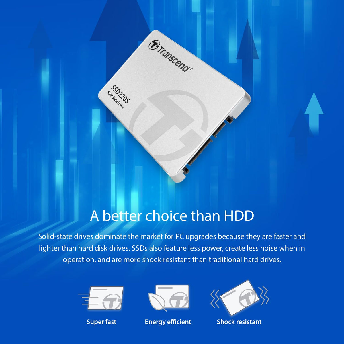 Transcend 120GB SSD220S 2.5" SATA III SSD, Up to 500MB/s, SLC Cache
