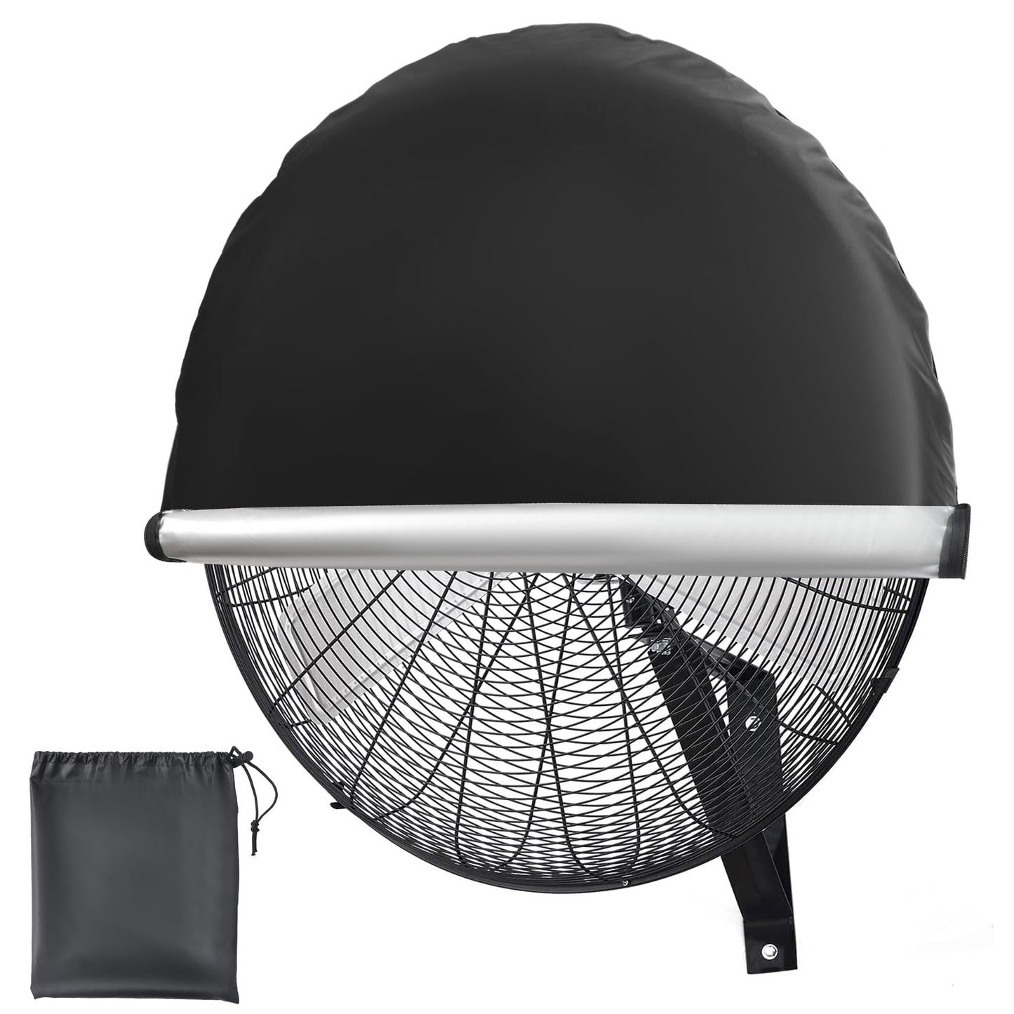 LCVZTECH Industrial Fan Cover, Waterproof & Dustproof, 600D Oxford Heavy Duty Fan Cover with Silver Heat-Reflective Lining, Upgraded Sealed Zipper