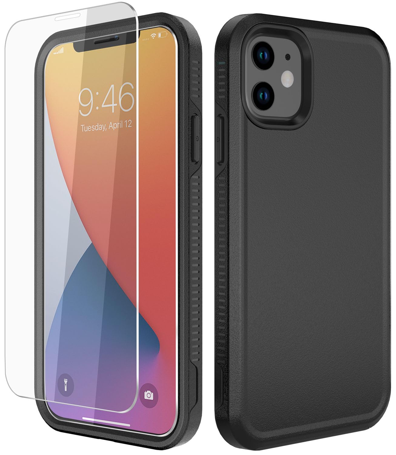 Diverbox for iPhone 11 Case [Shockproof] [Dropproof] [Tempered Glass Screen Protector],Heavy Duty Protection Phone Case Cover for Apple iPhone 11