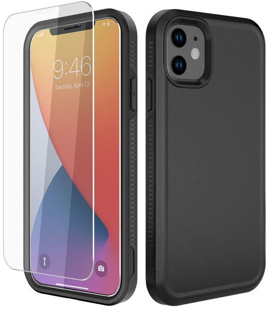 Diverbox for iPhone 11 Case [Shockproof] [Dropproof] [Tempered Glass Screen Protector],Heavy Duty Protection Phone Case Cover for Apple iPhone 11