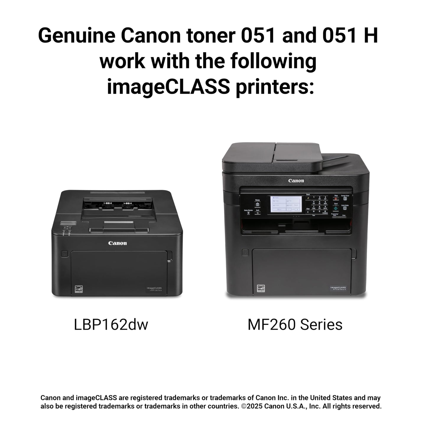 Canon Genuine 051 Black Toner Cartridge Compatible with LBP162dw, MF264dw, MF267dw, MF269dw, MF269dw VP