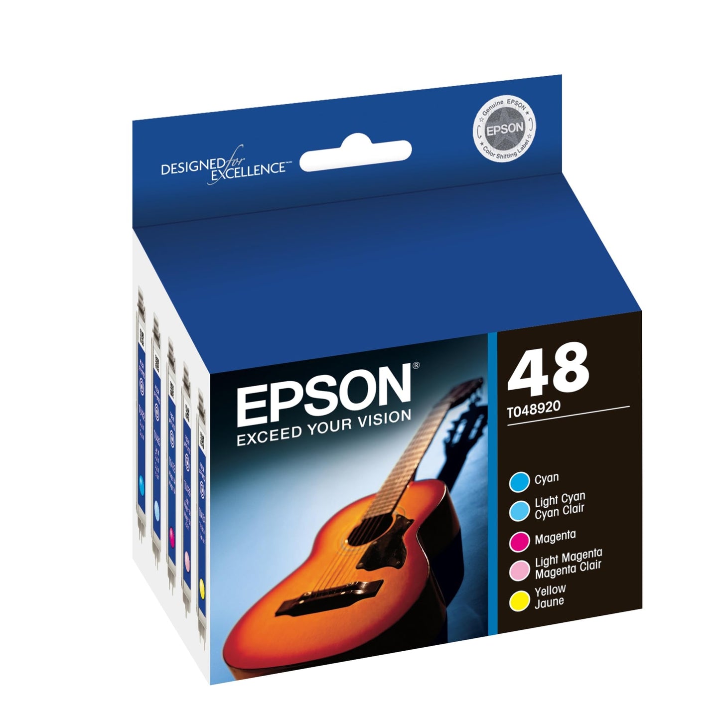 Epson 48 Standard Capacity Color Combo Pack (T048920-S) Works with Stylus Photo R200, R220, R300, R300M, R340, RX500, RX600, RX620