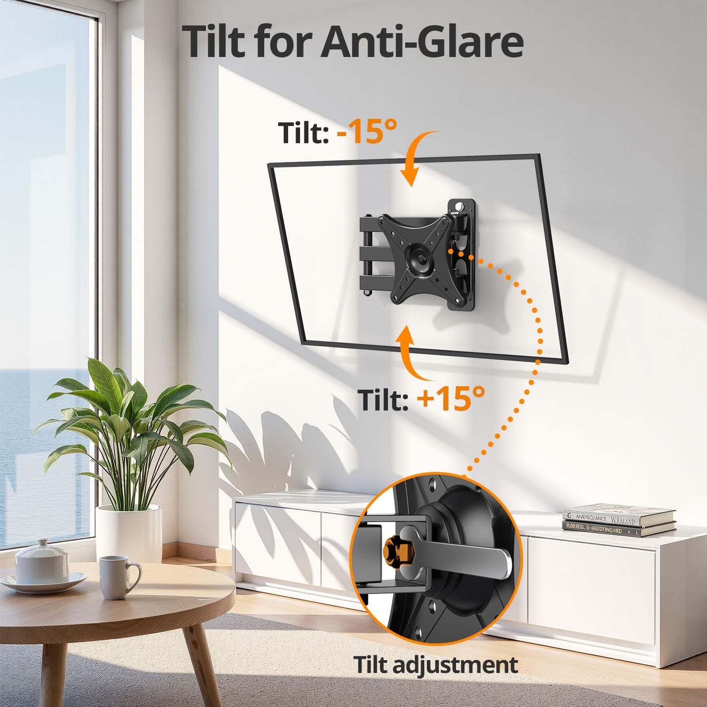 IWORKBOARD Full Motion TV Monitor Wall Mount Bracket for Most 13-32 Inch LED LCD Flat Curved Screen, Max VESA 100x100mm up to 33lbs, 360° Rotation
