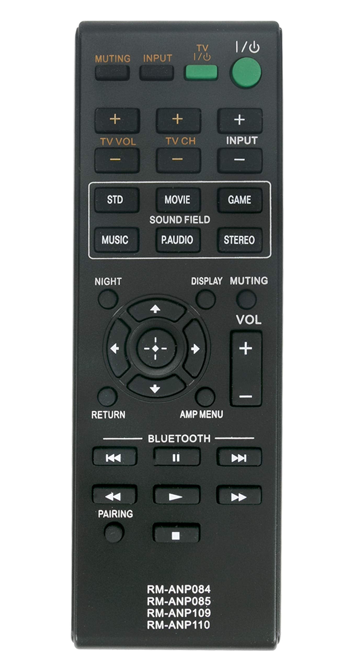 New RM-ANP109 Replaced Remote fit for Sony Audio Vidio System HT-CT260 SA-CT260 HT-CT260C HT-CT260H HT-CT260HP SA-CT260H SA-WCT260H RM-ANP084 HT-CT260