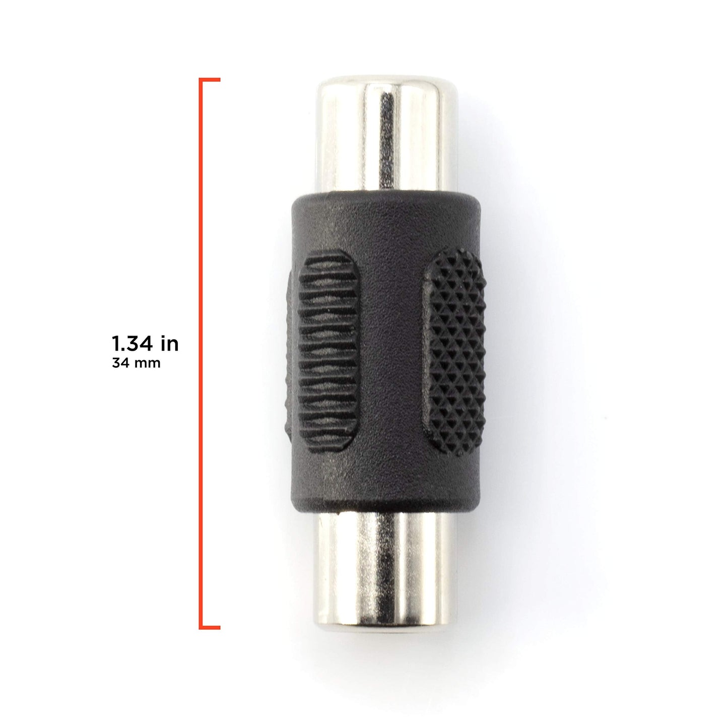 THE CIMPLE CO Female-to-Female RCA Couplers - Barrel Connectors to Adapt and Extend A/V Cables - RCA Cable Unions for Audio, Video, Composite