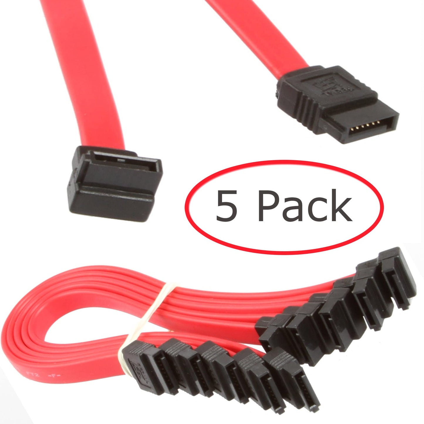 LINESO 9-Inch SATA III 6.0 Gbps Cable - 5 Pack