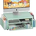 LEKETREE 2 Tier Monitor Stand, Computer Monitor Riser, Office Desk Accessories, Desk Organizer Desk Shelf Printer Stand, Green