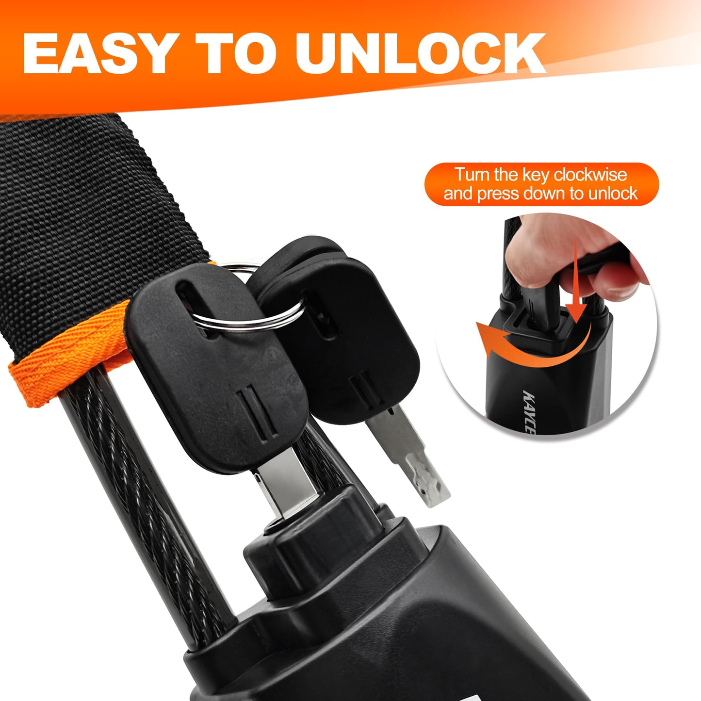 KAYCENTOP Car Steering Wheel Lock, Seat Belt Lock, Anti-Theft Device, Max 17 Inch Length, Small and Light-Weight, Multi-Functional, Fit Most Vehicle