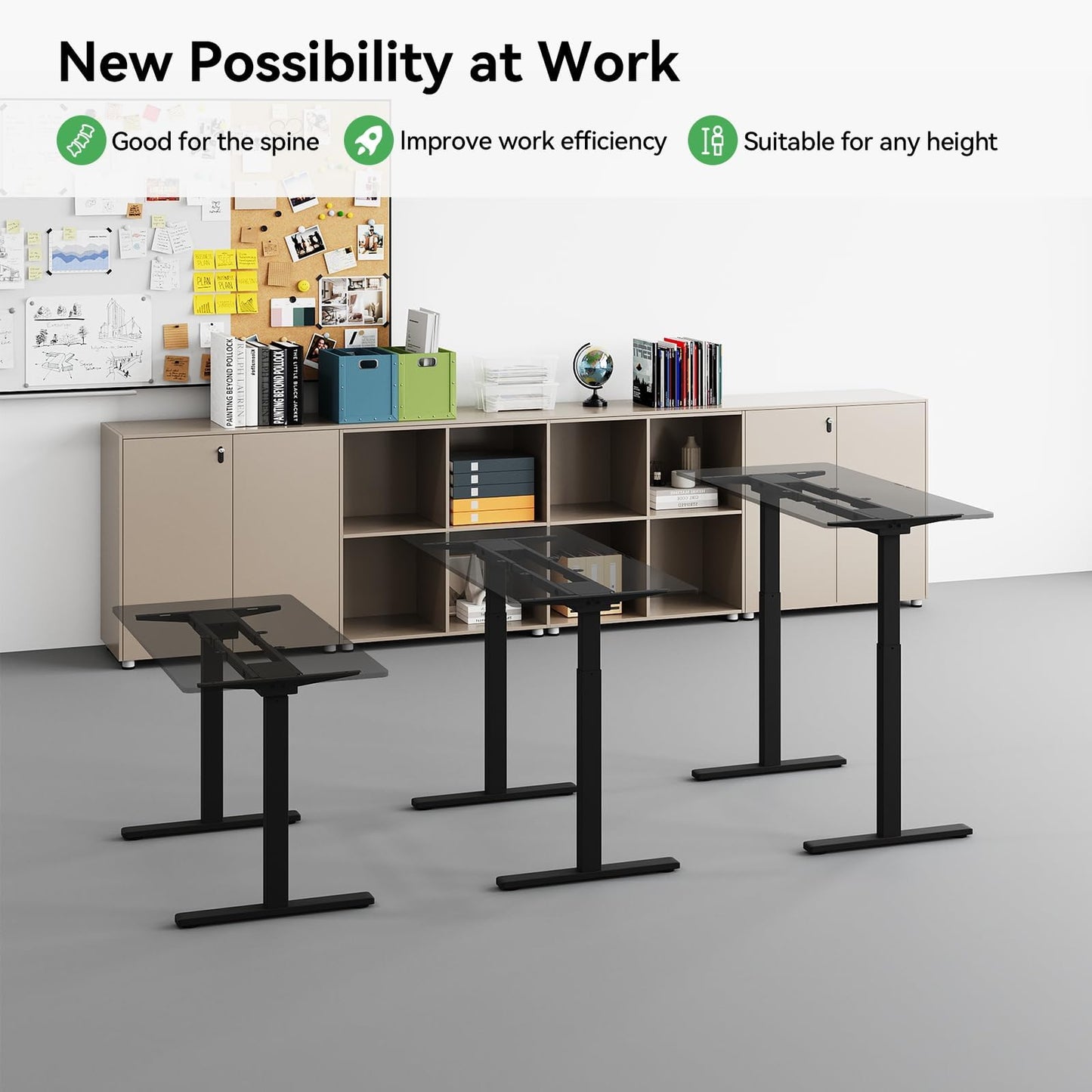 Gamork Dual Motor Electric Standing Desk Frame,Adjustable height and length,The maximum size it can accommodate is 63*28 inches for the tabletop,3