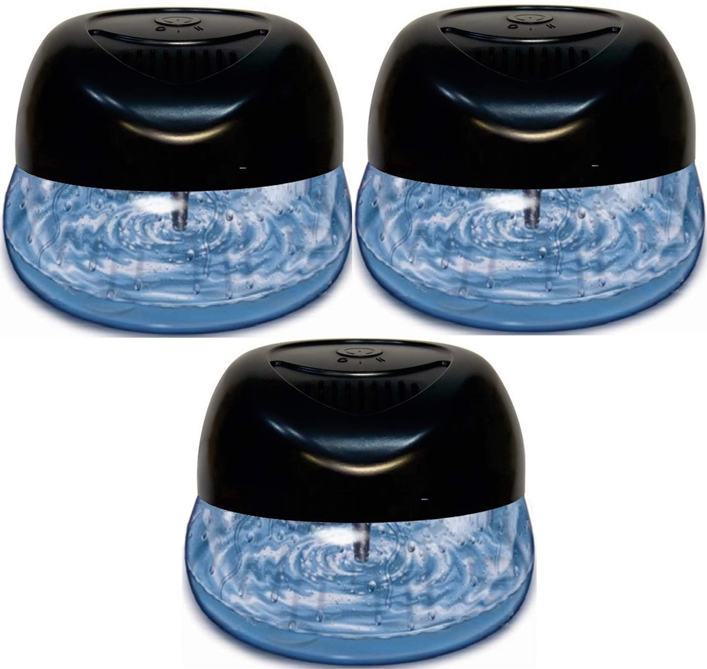 Bluonics Fresh Aire 3-Pack Water Air Washer, Water-Based Air Revitalizer & Room Freshener with 4 Fragrance Bottles, 7-Color LED Night Light