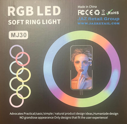 JAZ Ring Light for Selfie with Metal Stand for Pictures, Video, Streaming as YouTube, Instagram & TikTok, Works with Phones, Smartphones, Cameras