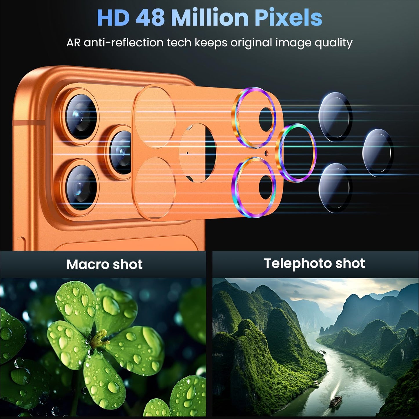 Uyiton for iPhone 17 Pro Max Camera Lens Protector, Metal Frame Glass Cover