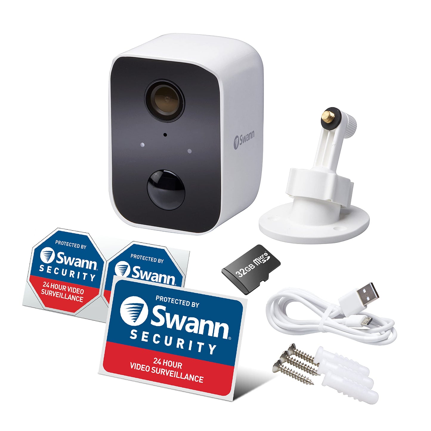 Swann CoreCam Wireless Security Camera, 1080P HD for Indoor/Outdoor Home, 2-Way Talk & Siren, Heat Motion Detection, Night Vision, IP65, 24/7, Local