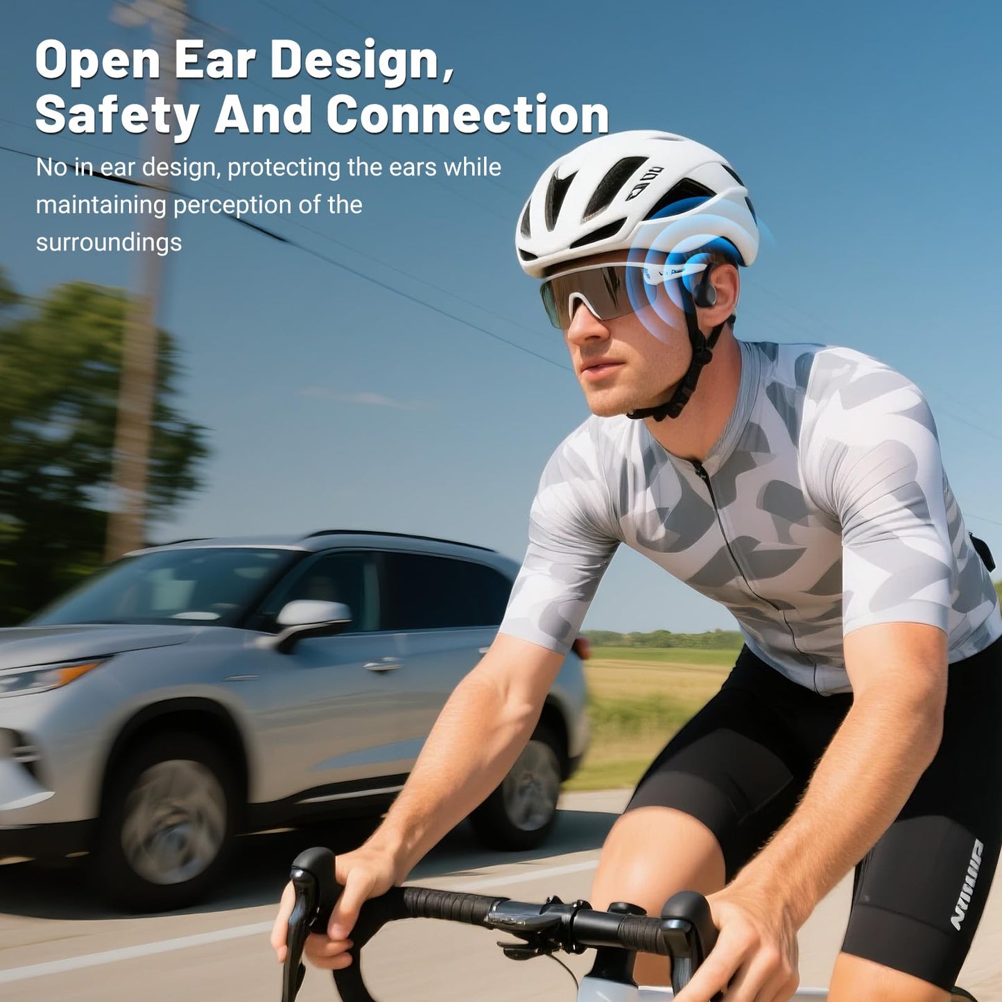 Gelecek New Waterproof Open-Ear Bone Conduction Headphones - Bluetooth 6.0, 10-Hour Battery Life, Ultra-Light Wireless Headset with Stable Connection