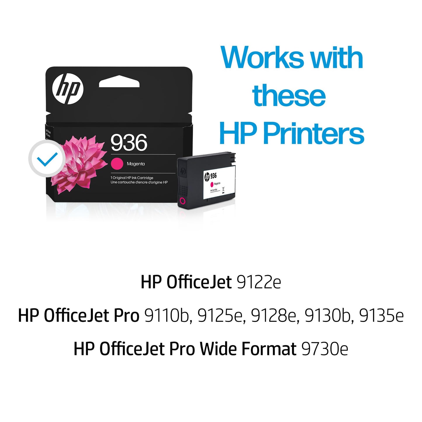 HP 936 Magenta Ink Cartridge | Works with OfficeJet 9120, Pro 9110, 9120, 9130, Wide Format 9730 | Eligible for Instant Ink | 4S6V0LN