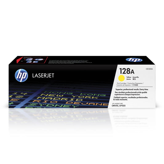 HP 128A Yellow Toner Cartridge | Works LaserJet Pro CM1415 Color, CP1525 Color Series | CE322A