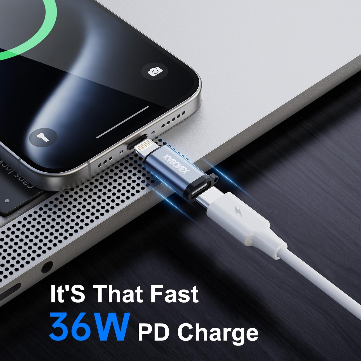 [Apple MFi Certified] USB C to Lightning Adapter | 36W PD Fast Charging | Compatible with iPhone 14/13/12/11/X/8/7/6/5S/Se Series, iPad Pro, iPod…