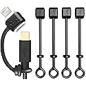 [5-Pack] Charging Cable Keeper/Adapter Tether/Holder, Compatible with Apple Pencil USB-C Adapter, Micro USB Adapter | Perfect for Keychain, Car…