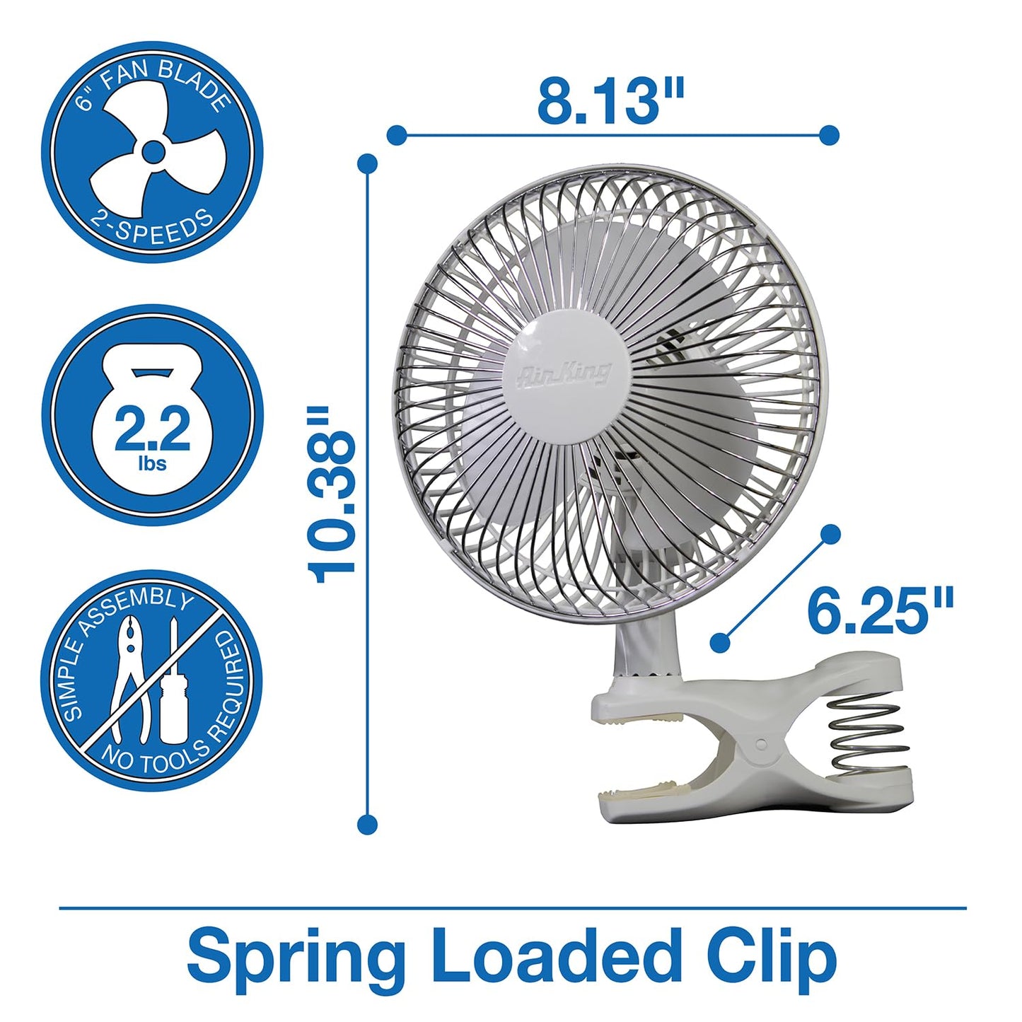 Air King 9145 6-Inch 2-Speed Clip-On Fan