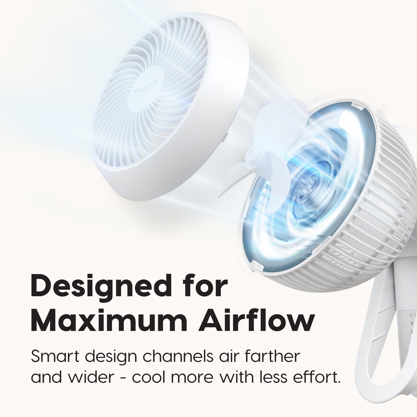 IRIS USA WOOZOO Air Circulator Wall Mount Fan with Remote, 360° Oscillation, 3 Speeds, 414 sqft Coverage, Quiet 30dB Motor, Adjustable Tilt,