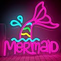 Mermaid Tail Neon Sign Dimmable Mermaid Neon Sign for Wall Decor Mermaid Tail Neon Light Up Sign for Bedroom Living Room Gifts For Birthday Christmas
