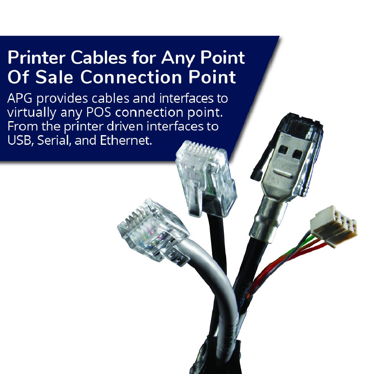 APG Printer Interface Cable | CD-101A | Cable for Cash Drawer to Printer Connection | 1 x RJ-12 Male - 1 x RJ-45 Male | Connects to EPSON and Star