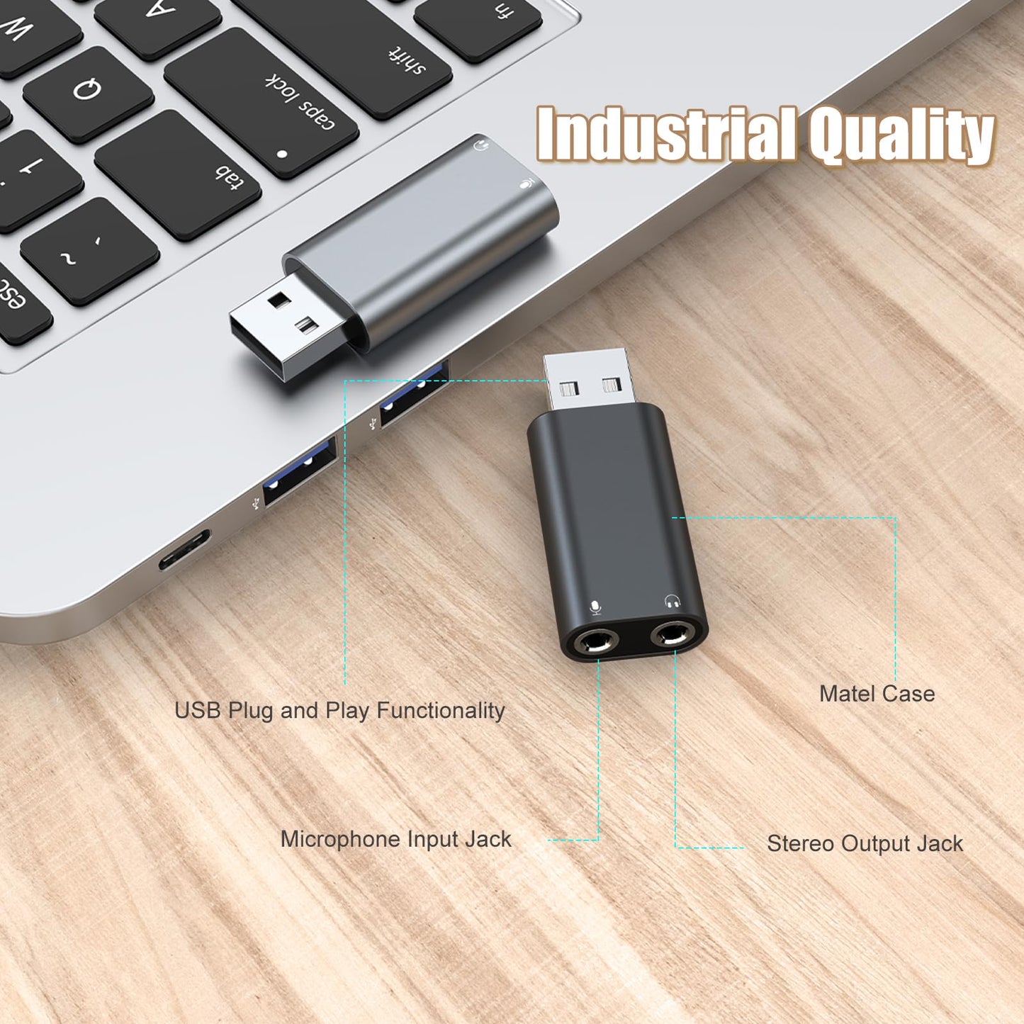 pastall ???????????????? USB to 3.5mm Jack Audio Adapter, USB A to Aux Adapter External Stereo Sound Card, USB to Headphone Jack Adapter