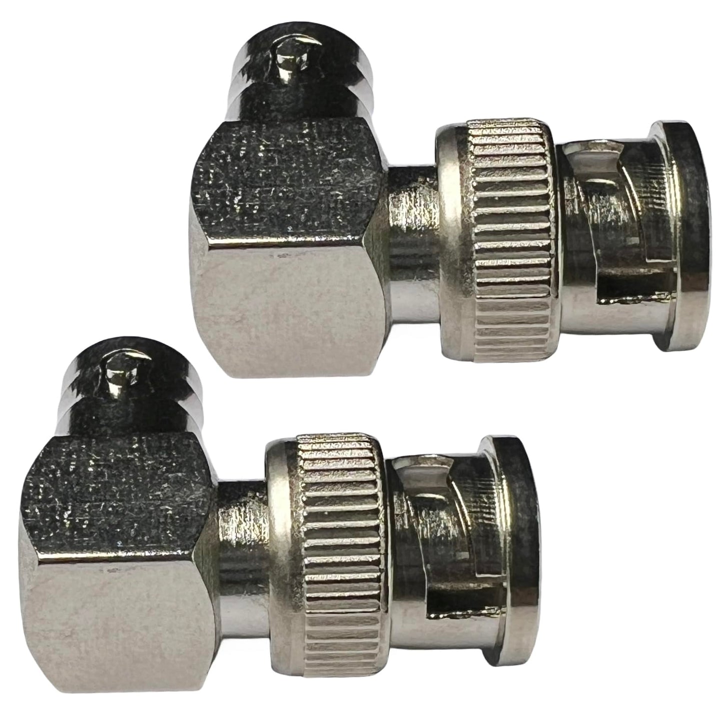 CESS BNC Right Angle Adapter - Male to Female & Female to Male Elbow (2 Pack)