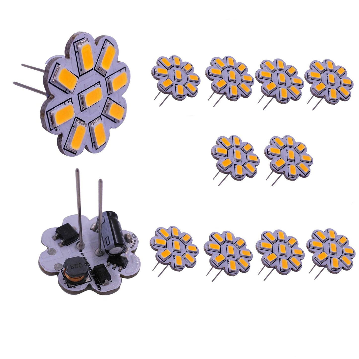 JSVSAL G4 Back Pin LED Bulb, 3W 9-24V,Warm White 3000K,10-Pack
