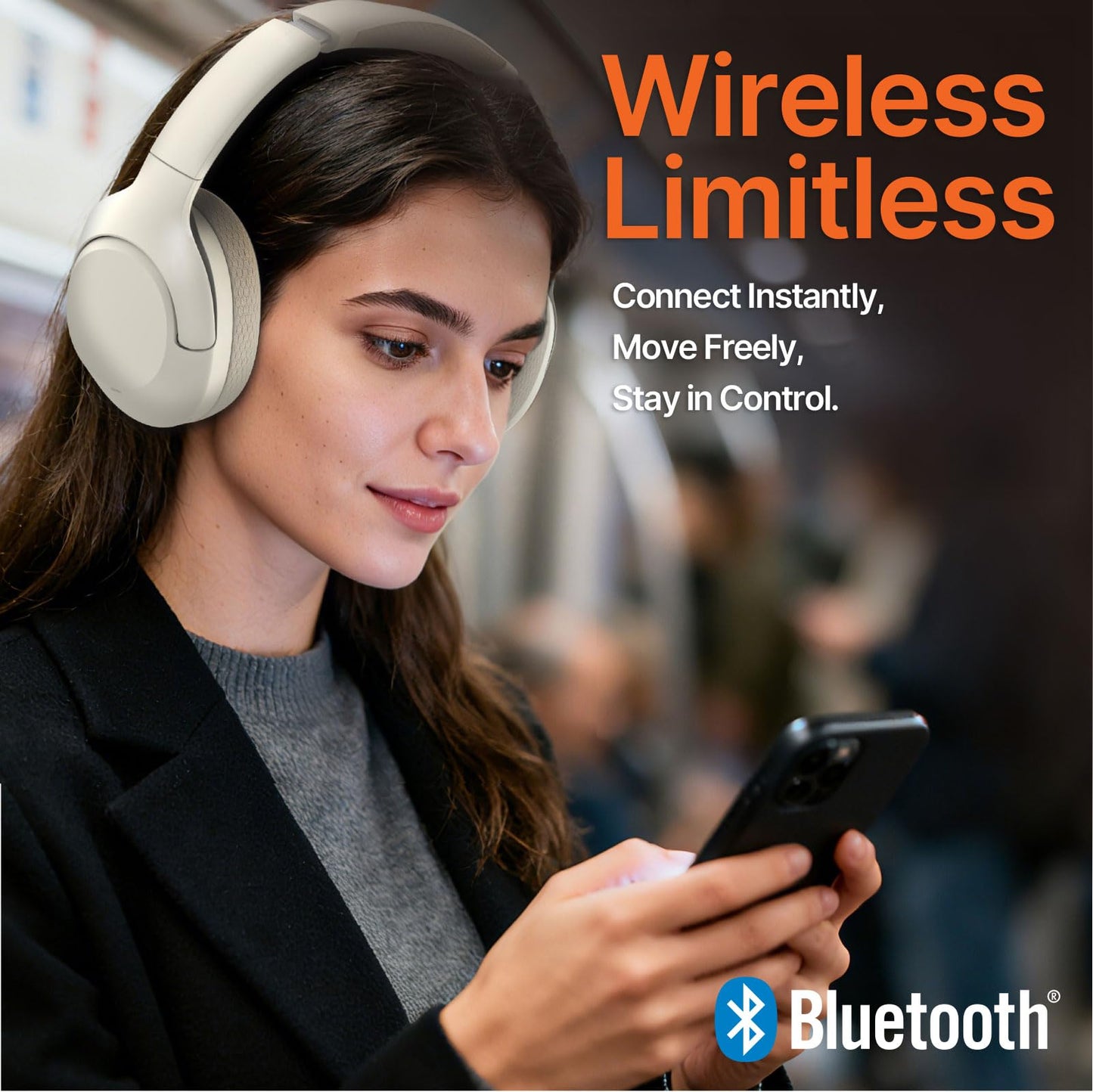 VOKALEN Hyper Pro 2 Bluetooth Headphones Over Ear, Hi-Res Audio, Adaptive Noise Cancelling, 60H Playtime, DEEP360 Spatial Sound, Comfort Mesh Ear…
