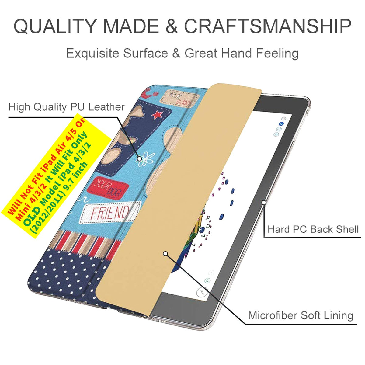DuraSafe Cases for iPad 2 3 4 Gen [iPad 4th iPad 3rd iPad 2nd Old Model ] 9.7 Inch A1458 A1416 A1395