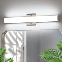 Bicrink 24 Inch Brushed Nickel Vanity Light, Dimmable, 24W Modern Bathroom Vanity Light Fixture Over Mirror, Cool White 5500K Wall Sconce Lighting