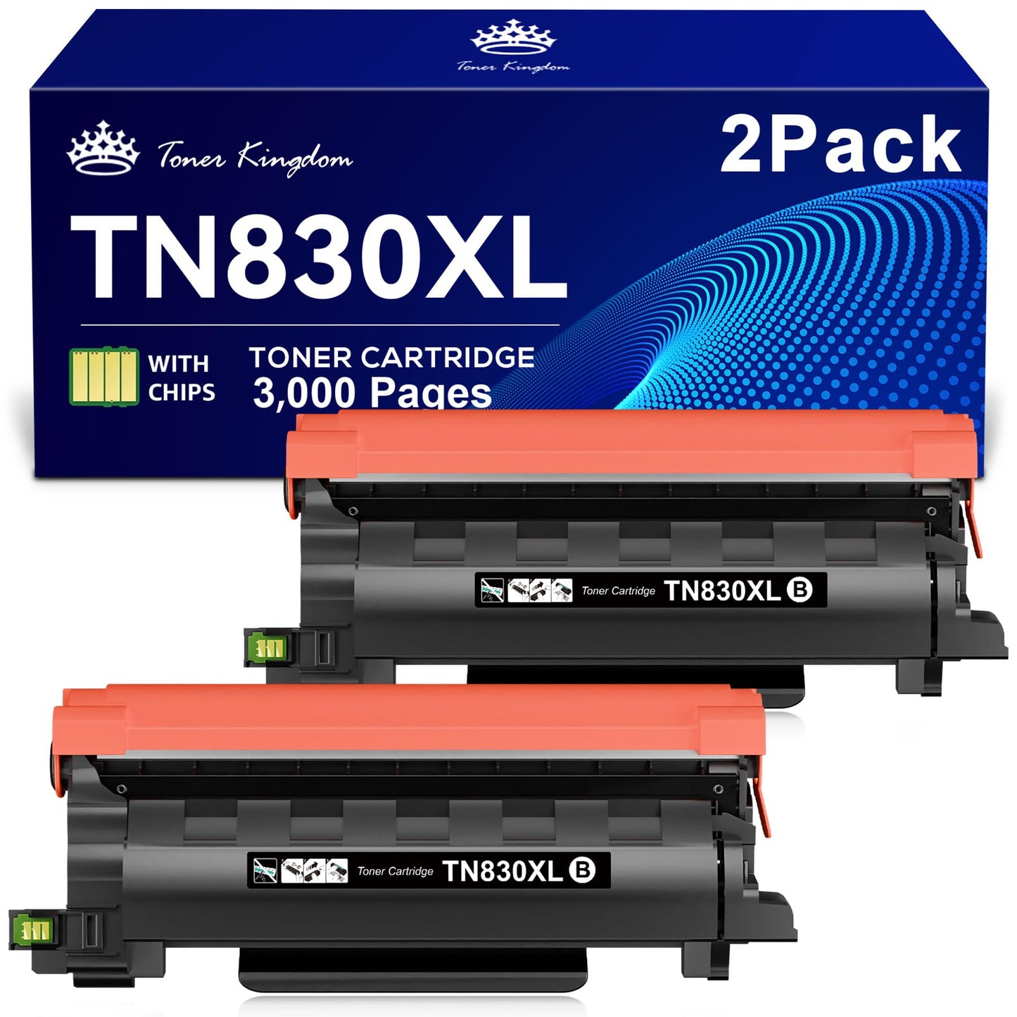 Toner Kingdom Compatible TN830XL Toner Replacement for Brother TN830XL TN830/XL/V/R TN-830XL with DCP-L2640DW HL-L2460DW HL-L2405W HL-L2480DW
