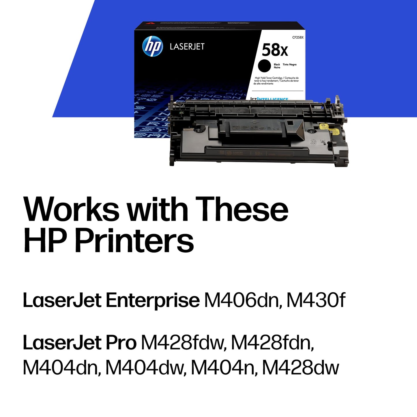 HP 58X Black Toner Cartridge Printers | Works with LaserJet Enterprise M406dn, MFP M430f; LaserJet Pro M404 Series, MFP M428 Series | CF258X