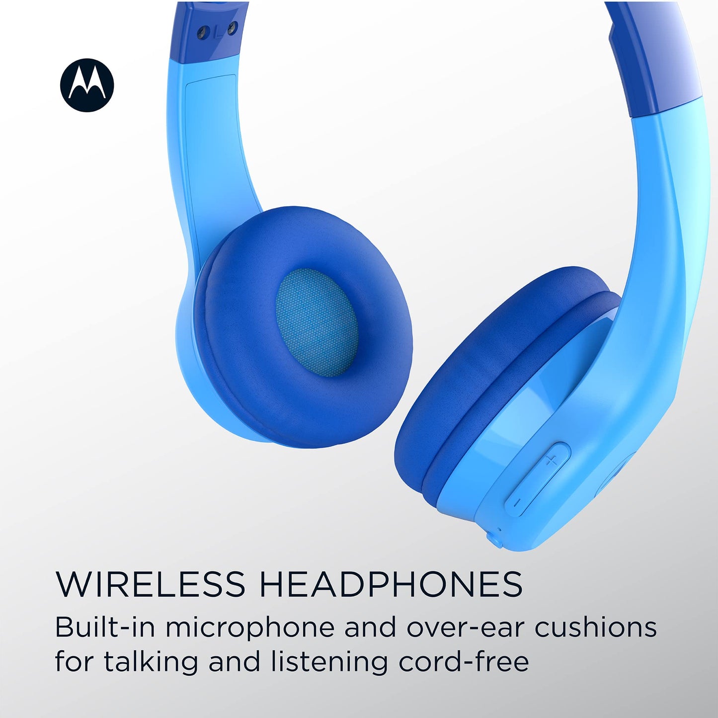 Motorola Sound JR300 Bluetooth Wireless Toddler Headphones with Microphone - Over Ear Kids Bluetooth Headphones with Safe Volume Limit 85dB, Audio…