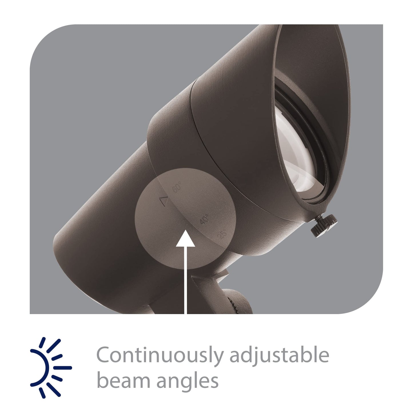 WAC Landscape Lighting, LED 12V Medium Size Accent Light with Adjustable Beam Angle and Integral Brightness Control 50-1300 Lumens 3000K Warm White