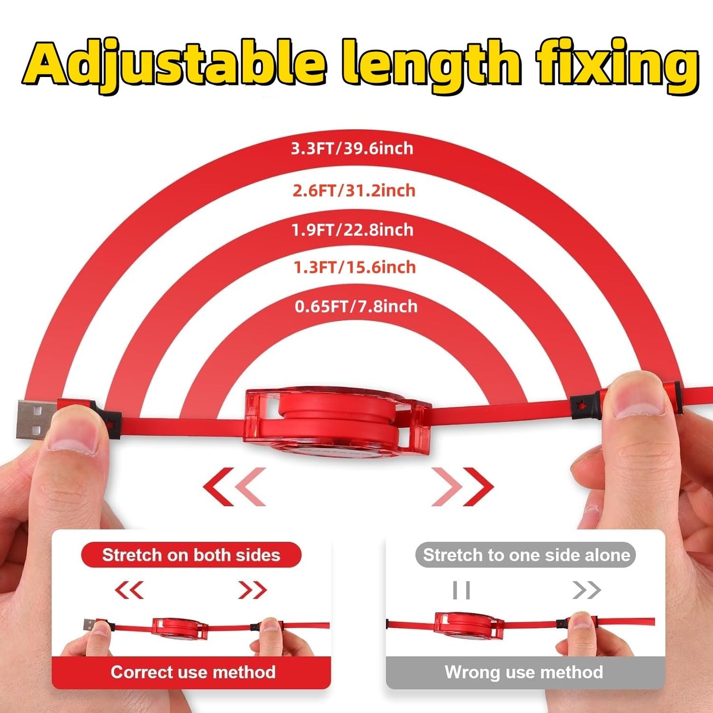 Multi USB C Retractable Cable 3.3FT 2-Pack, QC 3.0(3A) USB C Splitter Cable 3 in 1 with 3 Type C Ports, Fast Charging for iPhone 17/16/15 Series, iPad