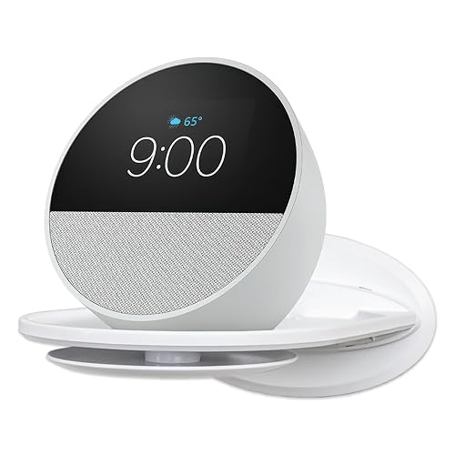 PUUUCI Wall Mount Shelf, Compatible with Echo Spot, Echo Pop, Echo Dot, HomePod Mini, Google Home, with Cord Storage, Easy Installation, Fits Devices