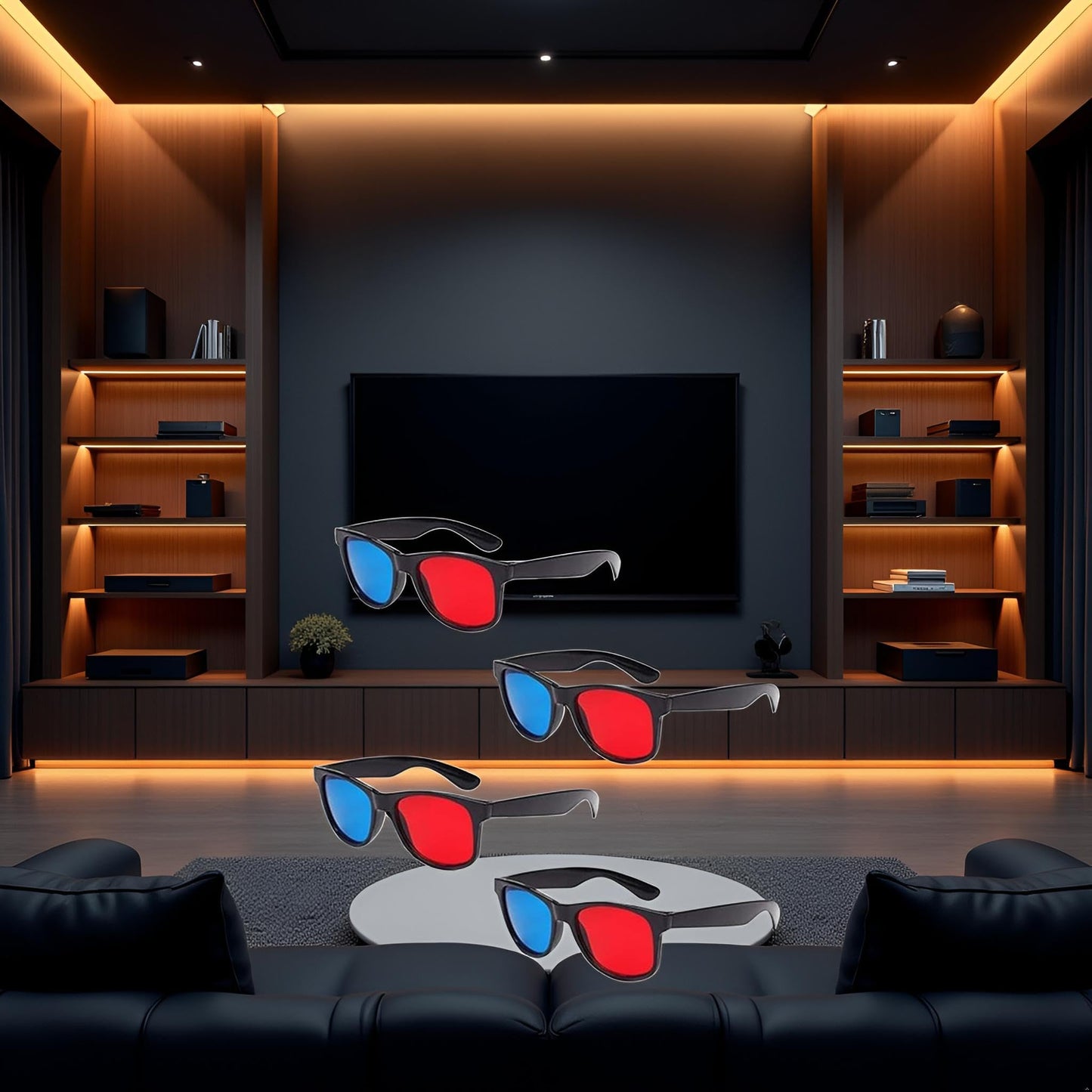 4Pcs Red and Blue 3D Glasses Universal TV Movie Dimensional Video Frame DVD Game Glass 3D Style Glasses 3D Viewing Glasses, Televisions and Video