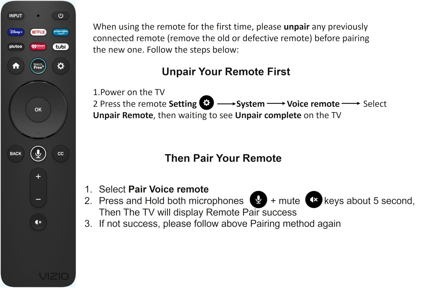 VIZIO Voice Remote - XRT260
