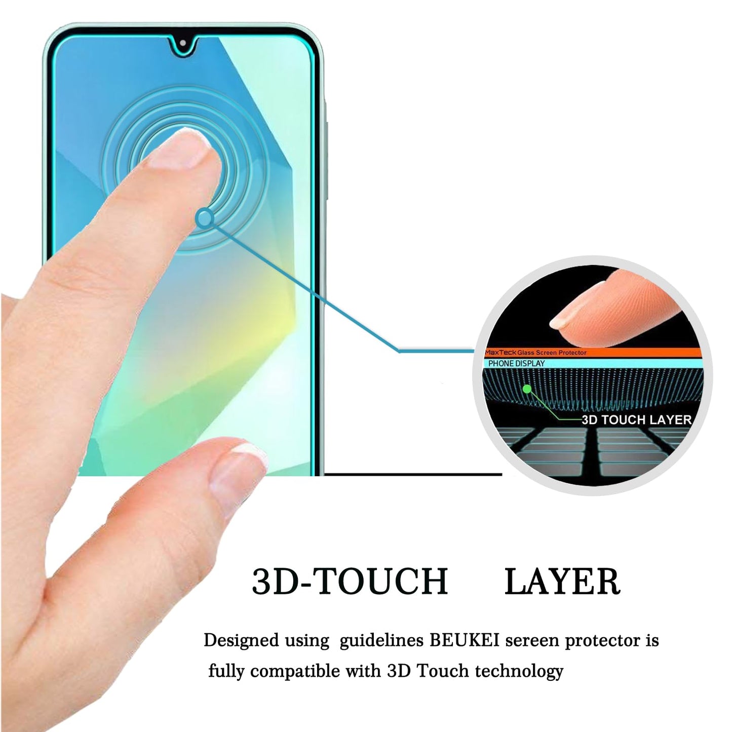 beukei (3 Pack) Designed for Samsung Galaxy A16 5G / 4G Screen Protector Tempered Glass, 9H Hardness