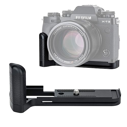 JJC HG-XT3 X-T3 Hand Grip, Arca Swiss Type Quick Release QR, Anti Slip Metal Holder Hand Grip Bracket, Aluminum Aloy, Compatible with Fuji XT3 XT2