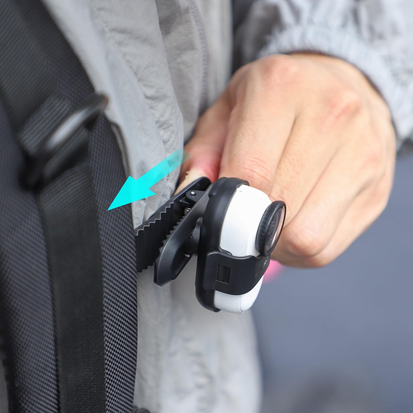 CAPART 360° Rotatable Backpack Clip Mount for Insta360 GO 3S and GO 3, Quick-Release Vertical and Horizonal Vlogging, Adjustable Pivoted Clip, Widely