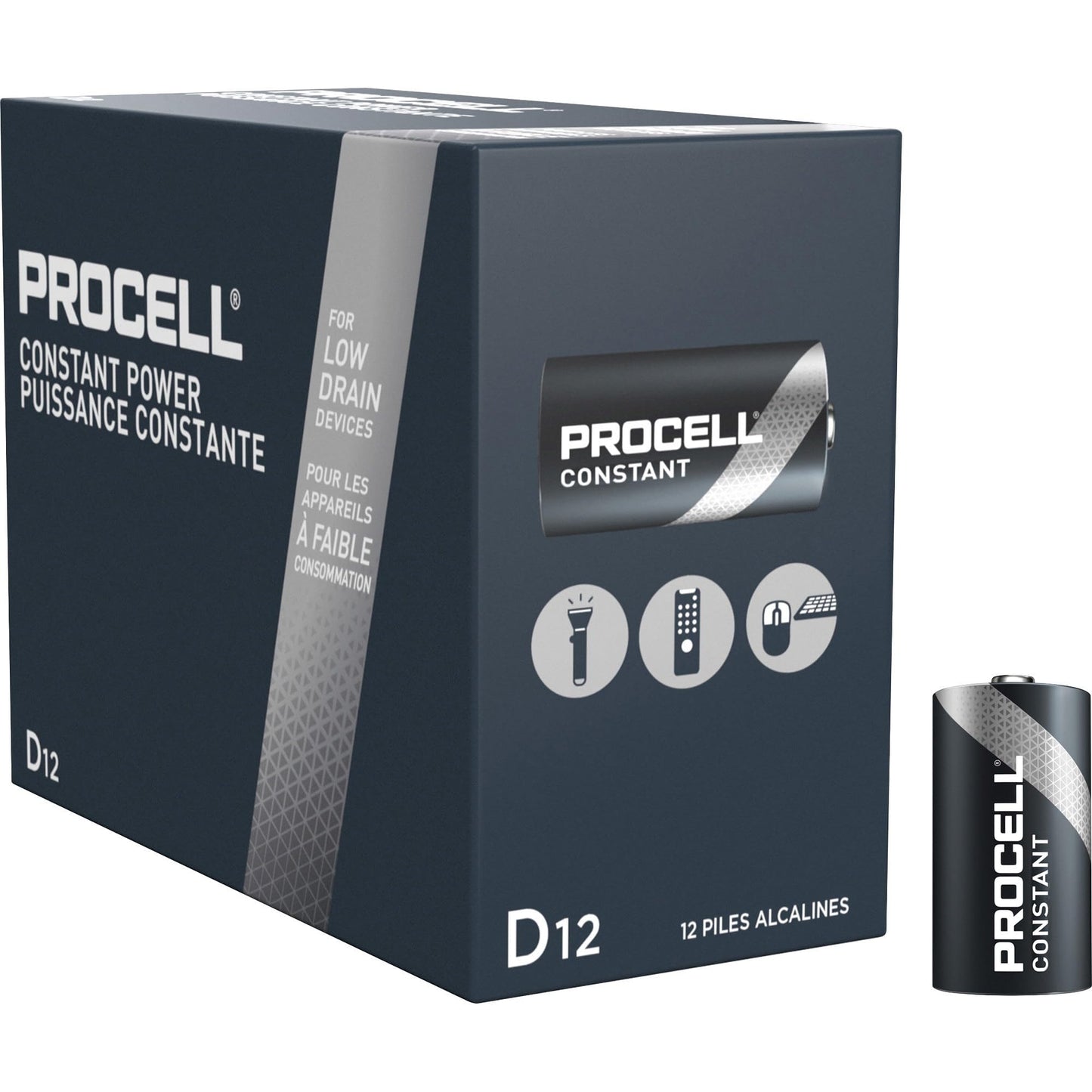 Duracell PC1300 1.5V D12 Procell Alkaline-Manganese Dioxide Battery, 12 Count (Pack of 1) - Packaging May Vary