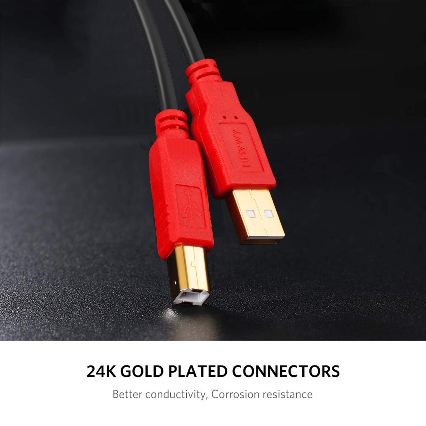 Printer Cable, 30FT Type A-Male to B-Male Cable Compatible with HP, Canon, Epson, Dell, Brother, Lexmark, Xerox, Samsung etc