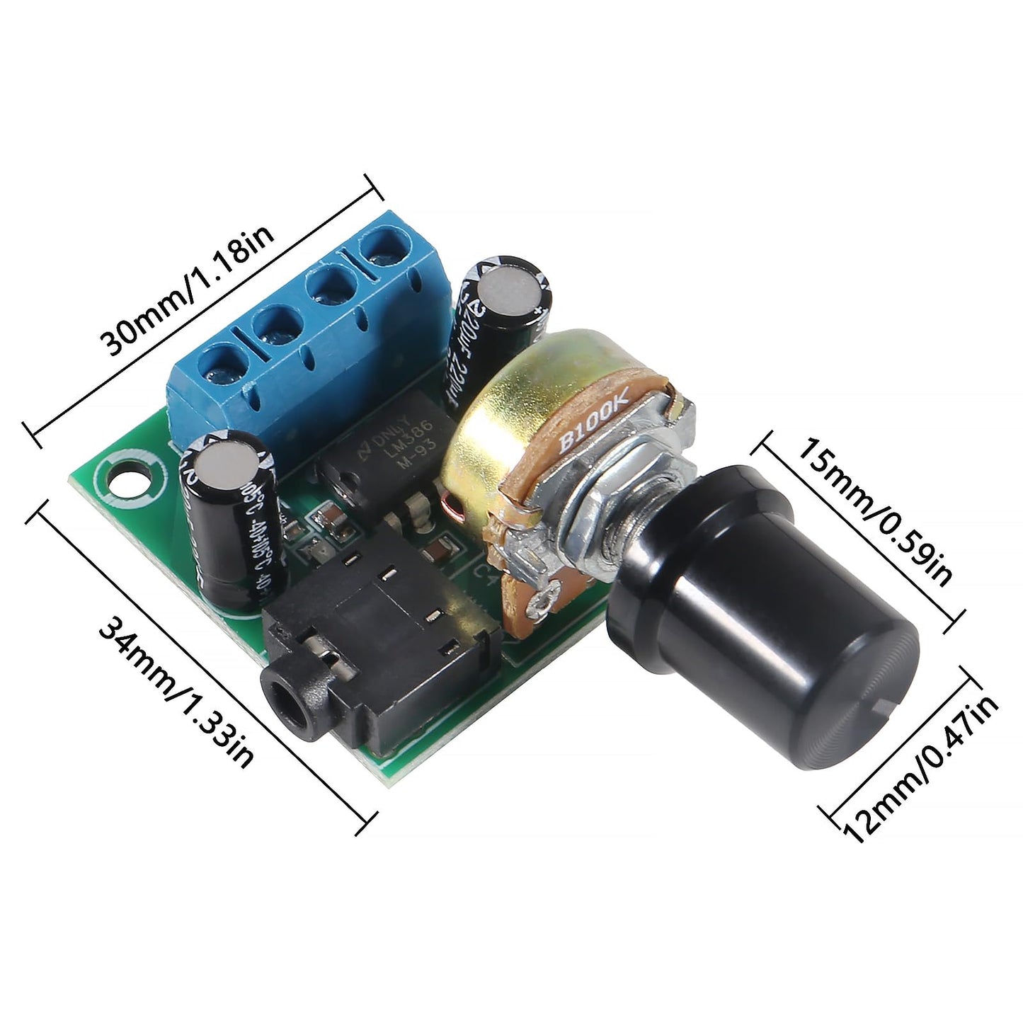 Coliao 6pcs LM386 Audio Amplifier Module 10W Mini Mono Power Amplifier Module DC 3-12V Adjustable Power Amplifier Board