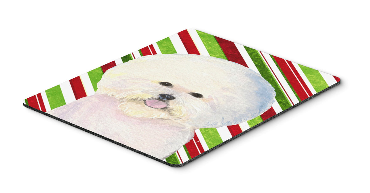 Caroline's Treasures SS4595MP Bichon Frise Candy Cane Holiday Christmas Mouse Pad, Hot Pad or Trivet for Home Office Gaming Working Computers Laptop